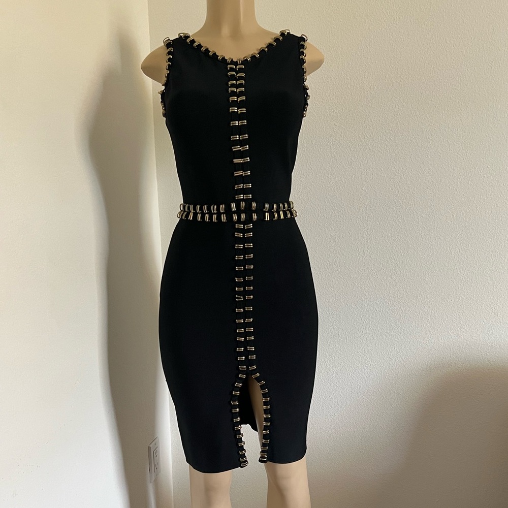 Elegant Black Studded Mini Dress